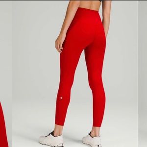Lululemon Dark Red Base Pace High-Rise Tight 25"